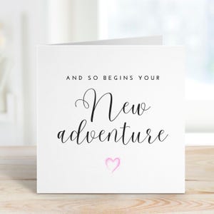 Carte porte-bonheur personnalisée, Carte porte-bonheur nouvelle aventure, Voici votre nouvelle aventure, Carte de départ, Nouvelle maison, Cadeau porte-bonheur pour collègue
