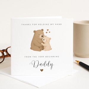 Danke, dass du von Anfang an meine Hand gehalten hast - emotionale Vatertagskarte von Baby oder Kind, Vatertagskarte, erster Vatertag