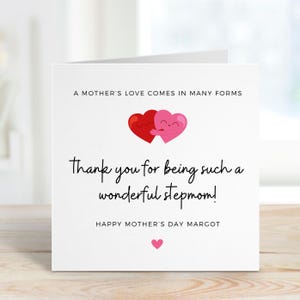 Stiefmoeder Moederdagkaart, Happy Mothers Day Card, kaart voor Moederdag, stiefmoeder Moederdagkaart voor haar, bonusmoeder Moederdagkaart