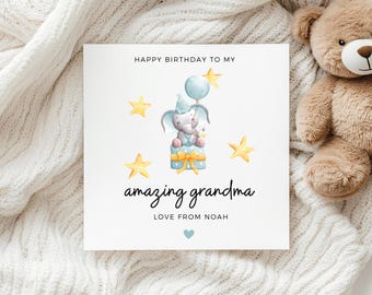 Carte d'anniversaire grand-mère, carte d'anniversaire personnalisée pour grand-mère, carte d'anniversaire spéciale nounou, cadeau d'anniversaire de grand-mère, pour elle, jolie carte grand-mère