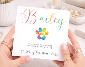 Paw Prints On Your Heart Always, Dog Bereavement Card, Pet Loss Card, Loss Of Dog Card, Dog Sympathy Cardm Pet Sympathy Card, Dog Loss Card