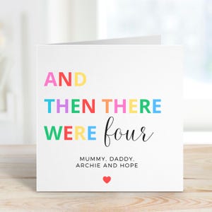 Und dann gab es 4 Karte, Glückwunschkarte neues Baby, neues Baby Geschenk, Freund neue Babykarte, personalisierte Schwangerschaftskarte, niedliche Babykarte
