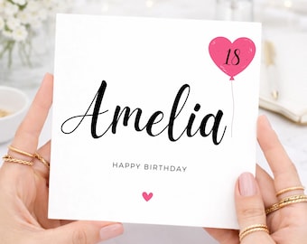 Personalised 18th Birthday Card Girl, Daughter, Granddaughter, Eighteenth Birthday, Milestone Card
