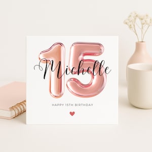 Biglietto di auguri per il 15° compleanno di lei, biglietto di auguri per il 15° compleanno di una figlia, biglietto di auguri per il 15° compleanno di una ragazza, biglietto di auguri per il 15° compleanno, nipote di compleanno, figlioccia