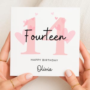 Biglietto di auguri per il 14° compleanno, biglietto di auguri per il 14° compleanno della figlia, biglietto di auguri per il 14° compleanno della ragazza, biglietto di auguri per il 14° compleanno, nipote di compleanno, nipote