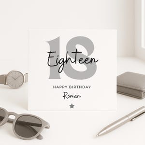 Biglietto di auguri per il 18° compleanno per uomo, biglietto di auguri per il 18° compleanno per figlio, regalo per il 18° compleanno per lui, biglietto di auguri per il diciottesimo compleanno per lui, fratello, figlioccio, amico