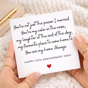 You’re Not Just The Person I Married Card, 10th Anniversary Card For Husband Or Wife, Happy 10th Anniversary, 10 Years Together