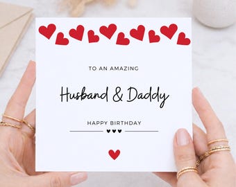Carte d'anniversaire pour mari et papa, cadeau d'anniversaire pour un mari exceptionnel, de la part des enfants, cadeau d'anniversaire pour papa