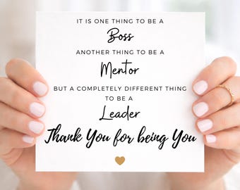 Tarjeta de agradecimiento al líder, regalo para el jefe mentor, tarjeta de agradecimiento