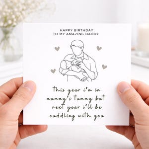 Personalized Daddy Birthday Card, New Dad Card, Baby to Daddy, New Dad Card From Bump