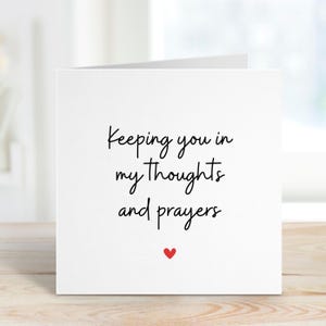 Ik houd je in mijn gedachten en gebeden, rouwkaart vriend, sympathie cadeau vriend, kaart Thinking of You, cadeau denken aan je