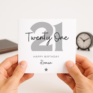 Carte de 21e anniversaire pour lui, carte de 21e anniversaire pour homme, carte d'anniversaire pour fils, carte d'anniversaire pour filleul, carte de vingt et unième pour petit-fils