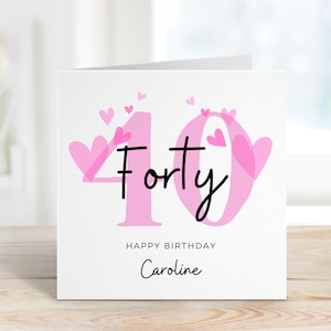 Carte de 40e anniversaire, carte de 40e anniversaire pour femme, carte de 40e anniversaire pour elle, carte de 40e anniversaire pour soeur, maman, amie, fille
