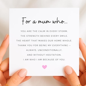 Pour une maman qui..., poème pour maman, carte d'anniversaire pour maman, cadeau d'anniversaire pour maman, poème pour maman, à ma formidable maman, carte pour maman
