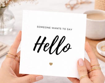 Baby Announcement Card, Pregnancy Reveal Card, Gender Neutral Pregnancy Announcement