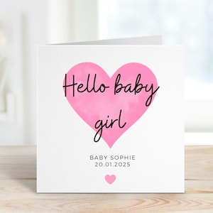 Tarjeta personalizada para bebé recién nacido, Hola bebé, Tarjeta de felicitación por bebé recién nacido, Tarjeta de amigo recién nacido, Tarjeta de bienvenida al mundo para bebé, Bebé