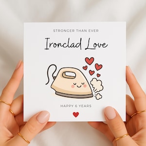 Amor más fuerte que nunca, tarjeta de aniversario personalizada para esposo y esposa, aniversario de hierro.