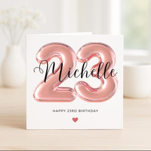 Carte de 23e anniversaire pour femme, carte de 23e anniversaire pour fille, cadeau de 23e anniversaire pour elle, carte de 23e anniversaire pour filleule, nièce