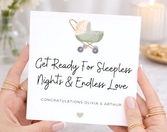 New Parents Card, Congratulations Card for New Mum and Dad, Personalised Baby Arrival
