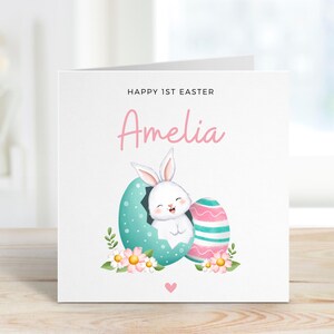 Feliz Primera Pascua, Tarjeta para Hija, Tarjeta de Pascua para Nieta, Tarjeta de Pascua para Sobrina, Tarjeta de Felices Pascuas, Tarjeta de Pascua para Niña, Niña