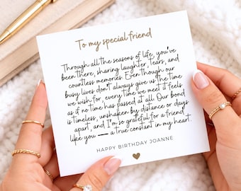 Tarjeta de cumpleaños para un amigo, tarjeta para el mejor amigo, tarjeta de amistad a distancia, para todas las estaciones de la vida, tarjeta para un amigo especial.