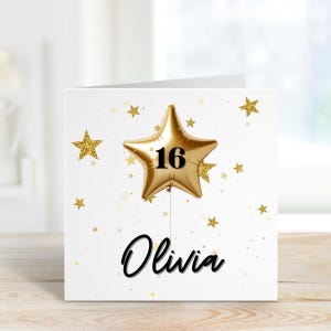 Carte personnalisée de 16e anniversaire pour fille, carte de 16e anniversaire, carte de seize anniversaire pour petite-fille, seizième anniversaire, carte souvenir