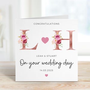 Carte de mariage, fleurs sauvages, carte de vœux pour votre mariage, joyeux jour de mariage, cadeau de mariage pour amis, mariage de couple