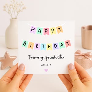 Carte d'anniversaire pour soeur, à une soeur très spéciale, carte d'anniversaire pour soeur, cadeau d'anniversaire pour soeur, soeur spéciale, jolie carte pour soeur