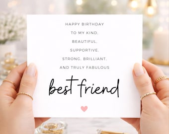 Tarjeta de cumpleaños para tu mejor amiga con un mensaje significativo