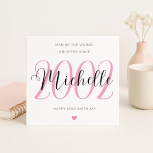 Carte de 23e anniversaire pour femme, carte de 23e anniversaire pour elle, cadeau de 23e anniversaire pour elle, carte de 23e anniversaire pour fille, sœur, nièce