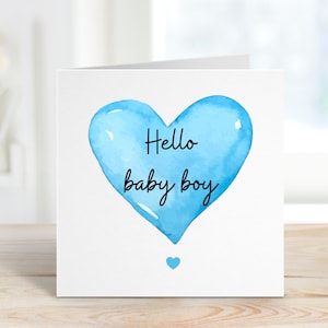 Tarjeta personalizada para bebé recién nacido, Hola bebé, Tarjeta de felicitación por bebé recién nacido, Tarjeta para un amigo recién nacido, Tarjeta de bienvenida al mundo para bebé niño