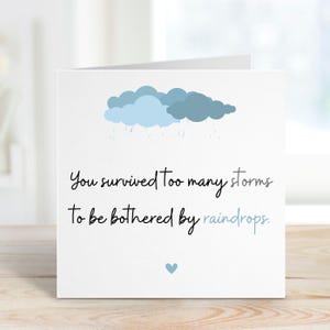 Carte de motivation de survivant, Vous êtes fort, Carte de tempête inspirante, Encouragement à la résilience, Surmonter des défis, Carte d'encouragement