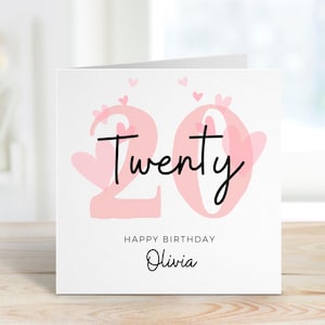 20.Geburtstagskarte, Tochter 20.Geburtstagskarte, 20.Geburtstagsgeschenk für sie, 20.Geburtstagskarte Patentochter, Schwester, Freund, glückliches 20