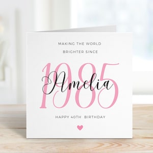 40th Birthday Card For Friend, 40th Birthday Card For Sister, 40th Birthday Card For Wife, Fortieth Birthday, Card For Woman, Her, Bestie