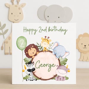 Carte de 2e anniversaire garçon, première carte d'anniversaire pour garçon, carte personnalisée de 2e anniversaire, carte de 2e anniversaire de garçon, cadeau 2e anniversaire garçon, bébé garçon