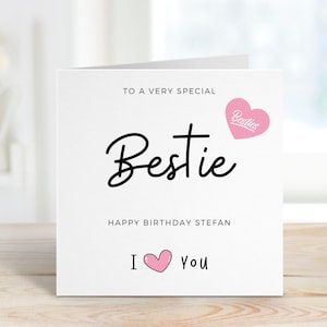 Carte d'anniversaire pour meilleure amie, carte d'anniversaire meilleure amie, carte d'anniversaire bestie, cadeau d'anniversaire à une meilleure amie, pour elle, carte personnalisée