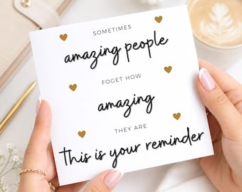 You're Amazing Card, Thank You Card, This Is Your Reminder You're Amazing, Congrats Card, Friend Gift