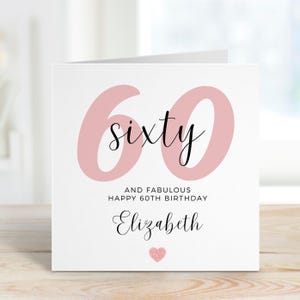 60. Geburtstagskarte für Sie, Mutter 60.Geburtstagskarte, 60 und fabelhaftes Geschenk für Freund, Oma 60. Meilenstein, Geburtstagsgeschenk Geburtstagswünsche