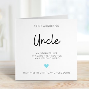 Carte d'anniversaire oncle, carte personnalisée pour oncle, carte bien pensée de nièce ou neveu, carte personnalisée pour lui, idée cadeau d'anniversaire