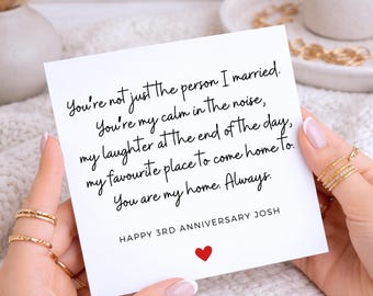 You Are My Home, 3rd Anniversary Card, Card for Husband Or Wife, Love After Hard Days, Leather Anniversary, Third anniversary