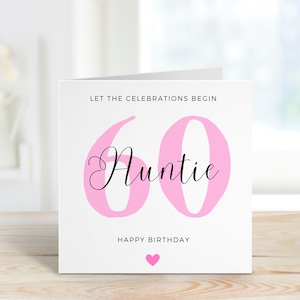 Tante 60. Geburtstagskarte, 60. Geburtstagsgeschenk, Tante sechziger Geburtstag, Tante Geburtstagsgeschenk, Geburtstagskarte Tante, Tante Geburtstagsgeschenk