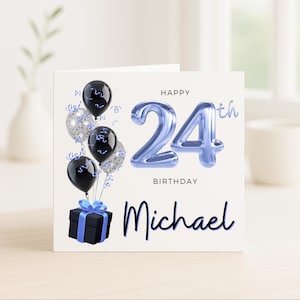 Biglietto di auguri per il 24° compleanno per uomo, biglietto di auguri per il 24° compleanno per figlio, regalo per il 24° compleanno per lui, ventiquattresimo compleanno per amico, figlioccio, nipote