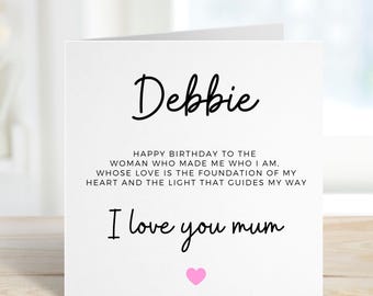 Carte d'anniversaire maman, carte d'anniversaire pour maman, poème maman, poème carte d'anniversaire maman, carte d'anniversaire maman, cadeau d'anniversaire maman pour elle