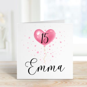 Biglietto di auguri personalizzato per il 15° compleanno di una ragazza, biglietto di auguri per il 15° compleanno di una nipote, regalo per il 15° compleanno di una nipote, diciottesimo compleanno
