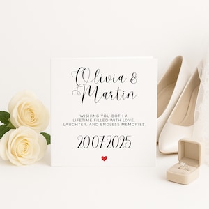 Biglietto di nozze personalizzato, biglietto elegante per gli sposi, biglietto di nozze personalizzato, biglietto di congratulazioni per il matrimonio, regalo ricordo