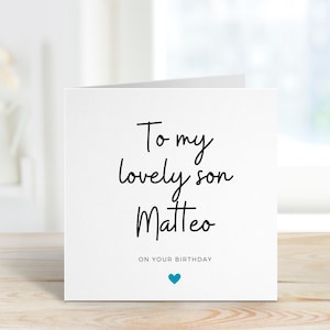Carte d'anniversaire personnalisée pour fils, Carte d'anniversaire pour fils, Carte d'anniversaire pour fils, Cadeau d'anniversaire de fils, Carte poème de fils, Carte spéciale pour fils, Souvenir