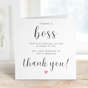 Carte de remerciement pour patron, carte de départ de travail personnalisée, carte pour collègues de travail, carte de nouvel emploi, carte de remerciement pour patron, carte d'appréciation au travail