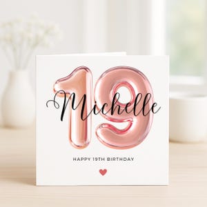 19e verjaardagskaart voor meisje, dochter 19e verjaardag, 19e verjaardagscadeau voor haar, negentiende verjaardagskaart voor haar, nichtje, kleindochter