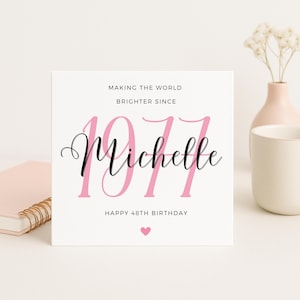 Making The World Brighter Since 1977, 48th Birthday Card, 48th Birthday Card For Woman, 48th Birthday Card For Her, Forty Eight Birthday