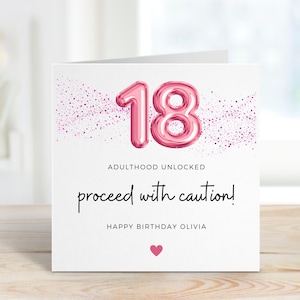 Adulthood Unlocked, 18th Birthday Card For Girl, 18th Birthday Card For Daughter, 18th Birthday Gift, Birthday Card For Granddaughter